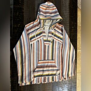 Roxy Striped Poncho Hoodie Size XL